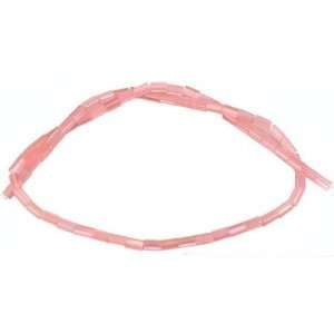  Pink Tube Fiber Optic Cats Eye Beads 16 Strand 6mm