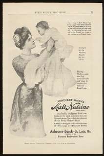 1907 Anheuser Busch Malt Nutrine Mother & Baby Ad  