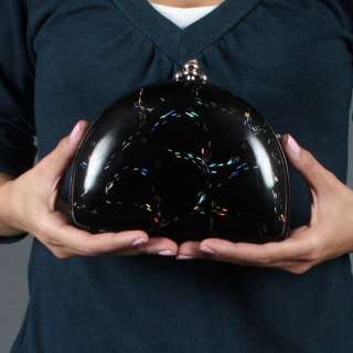 Black Purse Small Dome Evening Bag Shoulder Clutch New  