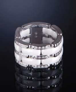 Chanel white gold and diamond ceramic Ultra ring   