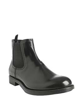 Prada black shined leather chelsea boots
