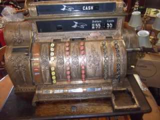 100 Year Old Brass National Cash Register 1912 Antique Ornate Wood 