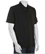 Hawke & Co. pique black stretch jersey polo style# 315005901