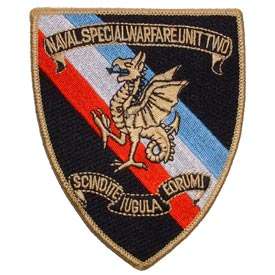 USN Navy Special Warfare Unit 2 3 in Embroidered Iron On Patch  