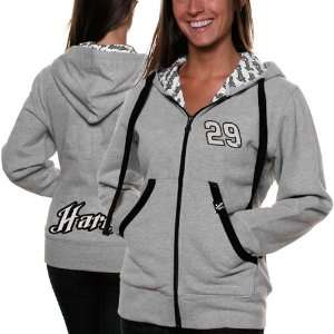   Kevin Harvick Ladies Speed Diva Full Zip Hoodie   Ash Sports