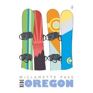  Willamette Pass, Oregon, Snowboards in the Snow Giclee 