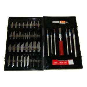 KNIFE SET WITH CASE SIMILAR TO EXACTO   48 Piece Precision Hobby Knife 