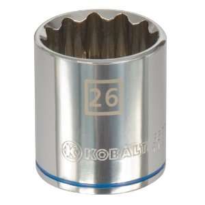  Kobalt 1/2 Drive 26mm Shallow 12 Point Metric Socket 