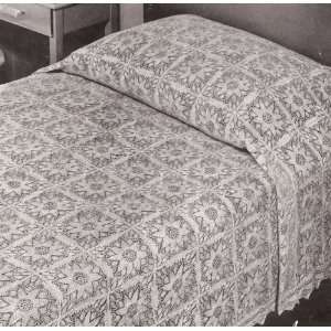 Vintage Knitting PATTERN to make   Knitted Lace Flower Motif Bedspread 