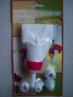New Cake Decorating Frosting Icing Kit 1 Bag 5 Nozzles  