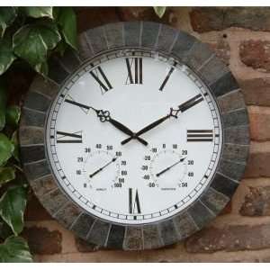  Large Slate Effect Outdoor Garden Clock   45cm (17.7 