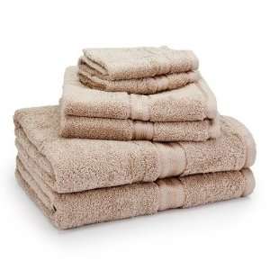  6 Piece Combed Cotton Towel Set in Soft Pink