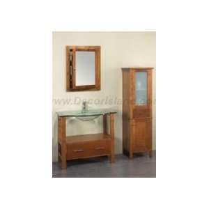   Set W/ Glass Sinktop, Medicine Cabinet & Linen Tower LC3076 Cinnamon