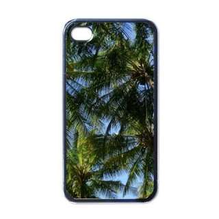 Tropical Island Palm Trees Black Case for iphone 4  