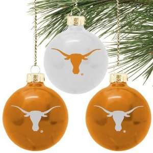  Texas Longhorns Collegiate Logo Round Glass Ornaments 