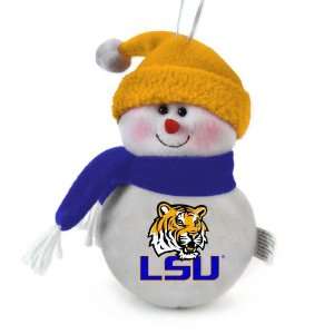   NCAA LSU Tigers Plush Snowman Christmas Ornaments 6
