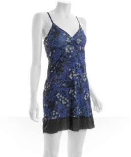 Sweet Pea cobalt floral mesh v neck mini slip dress   up to 70 