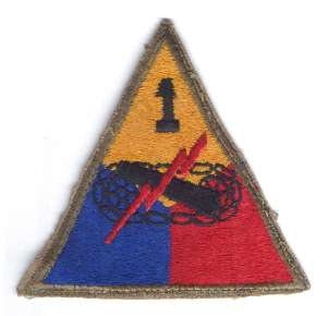 Original WWII Issued US Army 1st Armored Patch  