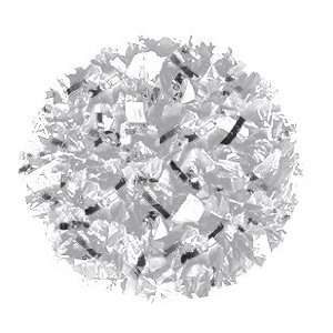  Solid Plastic With Glitter Cheerleaders Poms WHITE/SILVER 