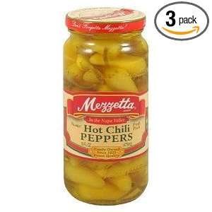 Mezzetta Peppers, Hot Chili, 16 Ounce (Pack of 3)  