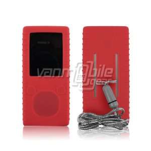    RED SILICONE SKIN CASE for MICROSOFT ZUNE II 