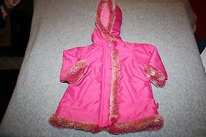   Months The Childrens Place Pink Fleece Lined Winter Coat Fur Trim