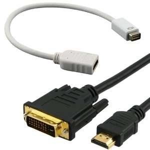   Cable 5Gbps M/M, 6 Ft + Free Mini Dvi To Hdmi M/F Cable Adapter, White