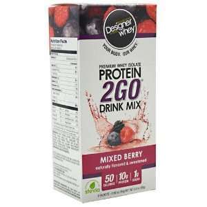 Designer Whey Protein 2GO Drink Mix Mixed Berry    0.56 oz Each / Pack 