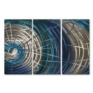 Blue Electric Expansion IV Metal Wall Hanging by Ash Carl, Modern Wall 