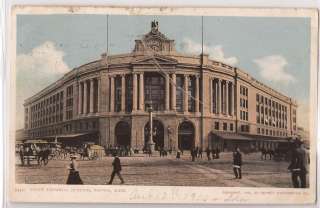 Boston Mass Postcard South Terminal Train Station 1905  