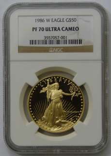 1986 W NGC PF70 PROOF AMERICAN GOLD EAGLE COIN  