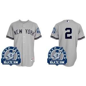  New York Yankees MLB Jerseys #2 Derek Jeter GREY Authentic BASEBALL 