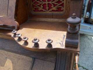 Antique CF Netzow Bristol Pump Organ Oak Carved Victorian Reed Pedal 