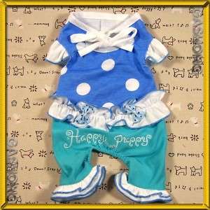 Dog Clothes G175,All in One Suit Pierrot Costume dots  