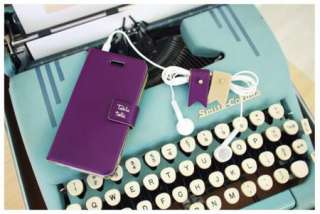 Table Talk Flip Case Faux Leather for iPhone4 Purple  