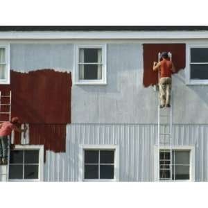  Men Paint the Side of a Building, Lunenburg, Nova Scotia 