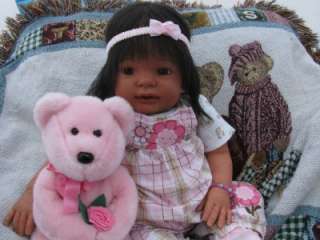   lifelike realistic ethnic toddler Native American baby girl doll OOAK