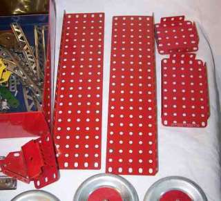Vintage Erector Set * Includes Red Wheels * Lots of Small & Large 