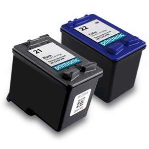 2pk Printronic For HP 21 22 Ink Cartridges Combo pack C9351AN C9352AN 