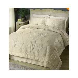 PHI Bedding, Bermuda Ivory 8 Piece Palm Tree Quilted King Duvet Cover 