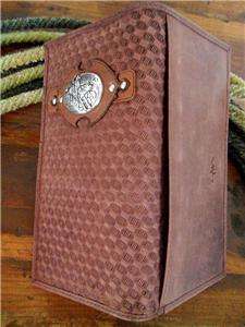 WESTERN RODEO BULL RIDER COWBOY BROWN LEATHER MENS WALLET  