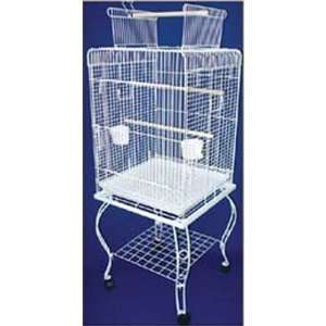  New Parrot Bird Cage Plays W/Stand On Wheels *White 