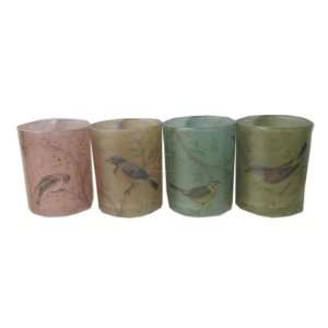  ARTFUL BIRD CANDLE CUP SET OF 4