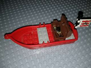Lego Boat 6247   Red Imperial Row Boat w/ Treasure Chest, Flag, Gold 