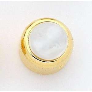   Knob White Pearl Acrylic on Gold w/Set Screw Musical Instruments