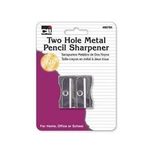 2 Hole Pencil Sharper, for Standard/Jumbo Pencils, Metal 