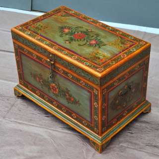Victorian Hand Painted Mango Wood Coffee Table Storage Box Chest Free 