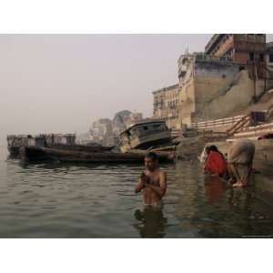 Morning Ablutions, Hindu Pilgrims Bathing in the River 