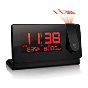 Atomic PROJECTION ALARM CLOCK & Indoor Outdoor TEMPERATURES with Large 