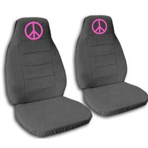  VW Beetle car seat covers. 2 charcoal seat covers, with a hot pink 
